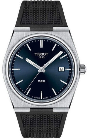 Tissot PRX Blue Dial Black Rubber Strap Watch For Men - T137.410.17.041.00