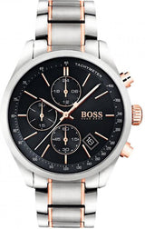 Shop Hugo Boss Grand Prix Black Dial Two Tone Steel Strap Watch for Men - 1513473 in USA