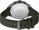 Shop Hugo Boss Velocity Chronograph Green Dial Green Rubber Strap Watch For Men - 1514060 in USA