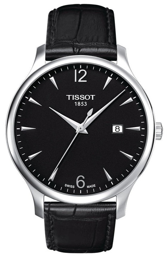 Tissot T Classic Tradition Black Dial Black Leather Strap Watch For Men - T063.610.16.057.00 Buy Now By Tissot