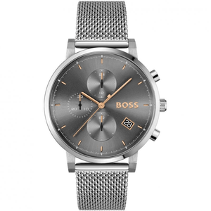Hugo Boss Integrity Chronorgaph Grey Dial Silver Mesh Bracelet Watch for Men - 1513807