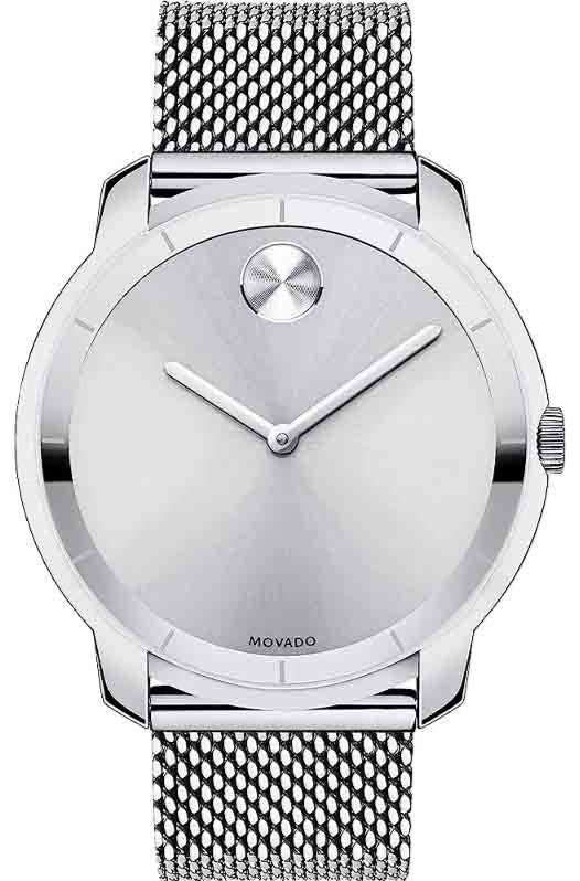 Shop Movado Bold Silver Dial Silver Mesh Bracelet Watch For Men - 3600260 in USA