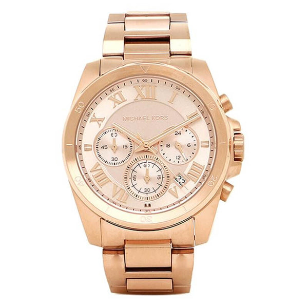Michael Kors Brecken Chronograph Quartz Rose Gold Dial Rose Gold Steel Strap Watch For Women - MK6367 Buy Now By Michael Kors