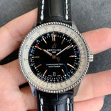 Shop Breitling Navitimer 1 Automatic 41mm Black Dial Black Leather Strap Mens Watch - A17326211B1P2 in USA
