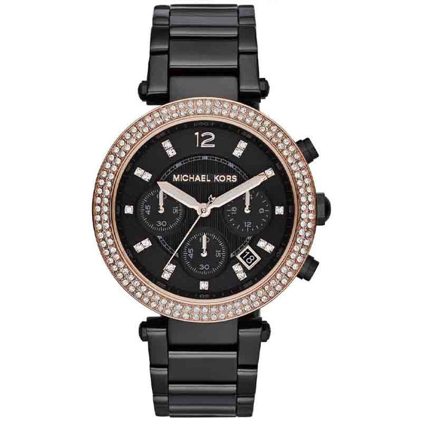 Michael Kors Parker Diamonds Black Dial Black Steel Strap Watch for Women - MK5885 Buy Now By Michael Kors