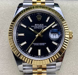 Shop Rolex Datejust 41 Oyster Black Dial Two Tone Jubilee Bracelet Watch for Men - M126333-0014 in USA