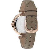 Shop Tommy Hilfiger Angela Quartz Silver Dial Brown Leather Strap Watch for Women - 1782125 in USA