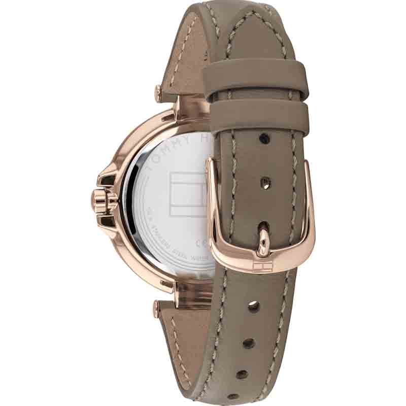 Shop Tommy Hilfiger Angela Quartz Silver Dial Brown Leather Strap Watch for Women - 1782125 in USA