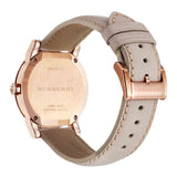 Burberry The City Diamonds Gold Dial Beige Leather Strap Watch for Women - BU9131