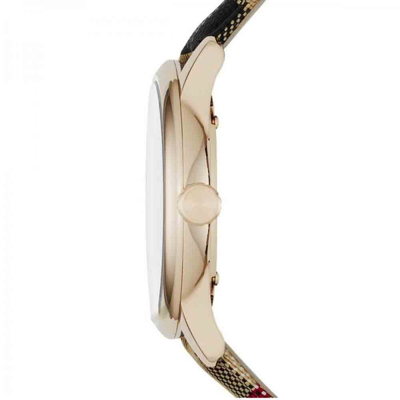 Shop Burberry The Classic Round Gold Dial Brown Leather Strap Unisex Watch - BU10001 in USA