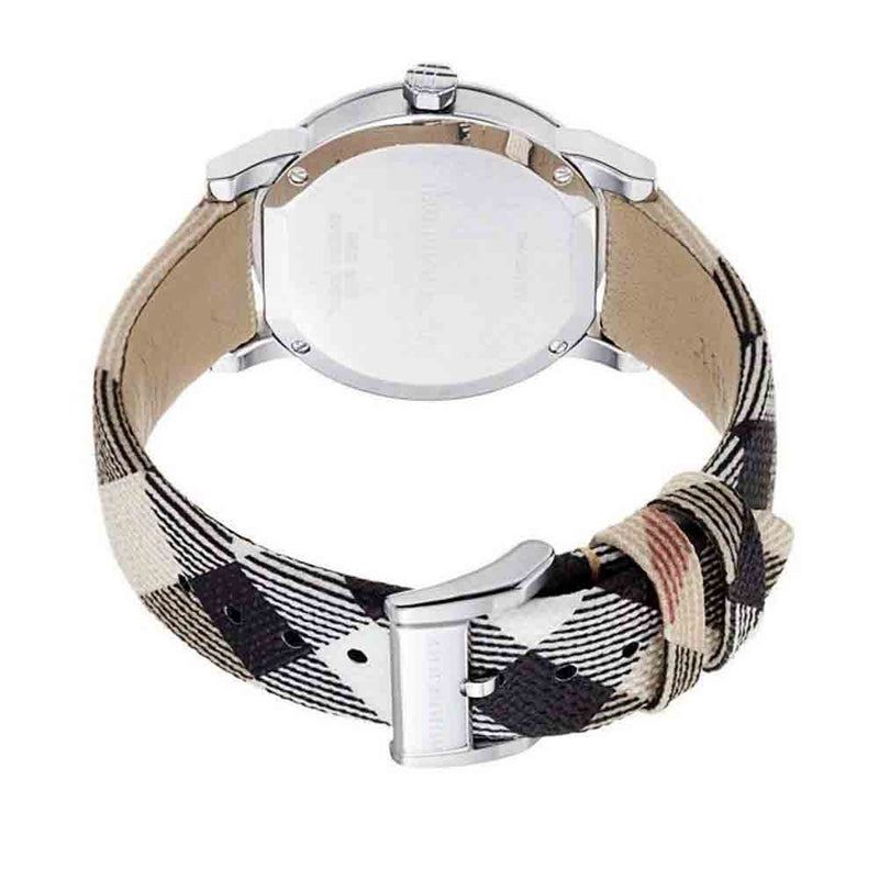 Shop Burberry The City Nova Silver Dial Brown Leather Strap Watch for Women - BU9212 in USA