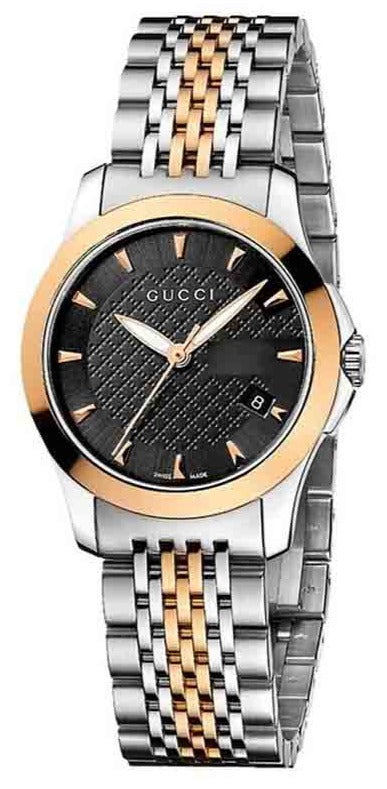 Shop Gucci G Timeless Black Dial Two Tone Steel Strap Watch For Women - YA126512 in USA
