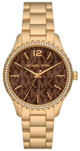 Michael Kors Layton Chronograph Brown Dial Gold Steel Strap Watch For Women - MK7296 Buy Now By Michael Kors