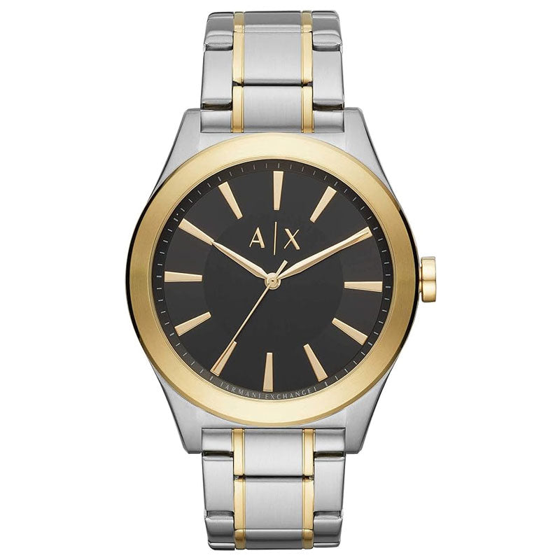 Armani Exchange Nico Analog Black Dial Two Tone Steel Strap Watch For Men - AX2336 Buy Now By Armani Exchange
