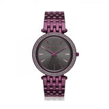 Shop Michael Kors Darci Black Dial Purple Steel Strap Watch for Women - MK3554 in USA
