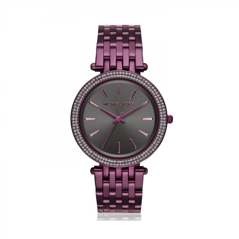 Shop Michael Kors Darci Black Dial Purple Steel Strap Watch for Women - MK3554 in USA