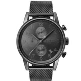 Hugo Boss Navigator Chronograph Grey Dial Grey Mesh Bracelet Watch for Men - 1513674