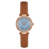 Guess Park Avenue Blue Dial Brown Leather Strap Watch for Women - W0838L2 Buy Now By Guess