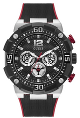 Guess Navigator Black Dial Black Rubber Strap Watch for Men - GW0264G1 Buy Now By Guess