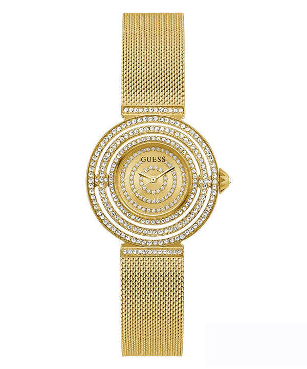 Guess Dream Quartz Gold Dial Gold Mesh Strap Watch For Women - GW0550L2 Buy Now By Guess