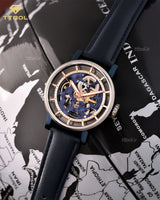 Fossil Boyfriend Skeleton Blue Dial Blue Leather Strap Watch for Women - ME3136 Buy Now By Fossil