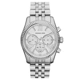 Michael Kors Lexington Silver Dial Silver Steel Strap Watch for Women - MK5555