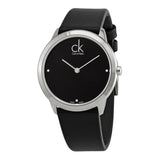 Calvin Klein Minimal Diamonds Black Dial Black Leather Strap Watch for Men - K3M211CS Buy Now By Calvin Klein