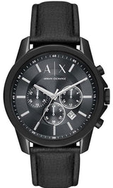 Armani Exchange Banks Chronograph Black Dial Black Leather Strap Watch For Men - AX1724 Buy Now By Armani Exchange