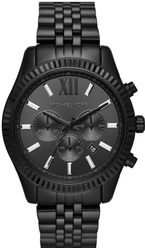 Michael Kors Lexington Chronograph Black Dial Black Steel Strap Watch For Men - MK8591 Buy Now By Michael Kors