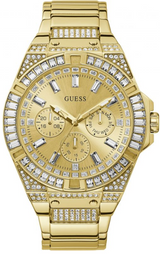 Guess Zeus Diamonds Gold Dial Gold Steel Strap Watch for Men - GW0209G2 Buy Now By Guess