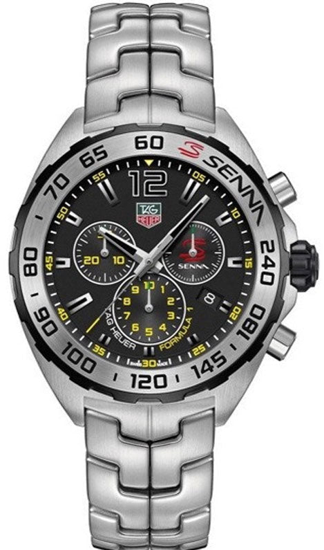 Shop Tag Heuer Formula 1 Senna Limited Edition Chronograph Black Dial Silver Steel Strap Watch for Men - CAZ1013.BA0883 in USA