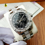 Bulova Crystal Collection Chronograph Black Dial Two Tone Steel Strap Watch for Men - 96C126 Buy Now By Bulova