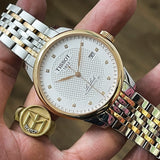 Tissot Le Locle Powermatic 80 Diamonds Silver Dial Two Tone Steel Strap Watch For Men - T006.407.22.036.01