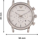 Emporio Armani Classic Quartz Chronograph White Dial Black Leather Strap Watch For Men - AR1807 Buy Now By Emporio Armani