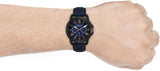Fossil Grant Chronograph Black Dial Blue Leather Strap Watch for Men - FS5061 Buy Now By Fossil