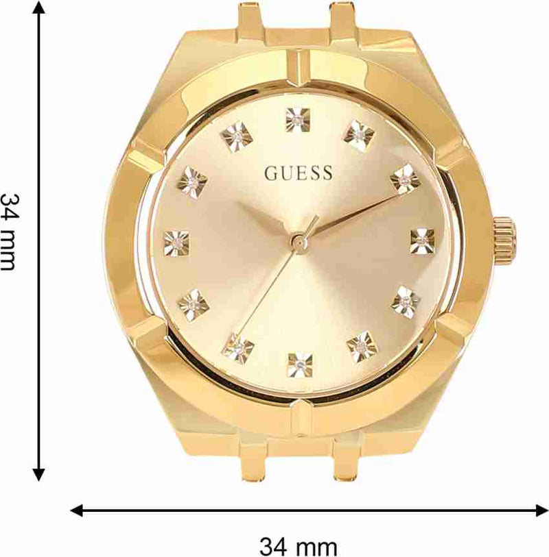 Shop Guess Crystalline Diamonds Gold Dial Gold Steel Strap Watch for Women - GW0114L2 in USA