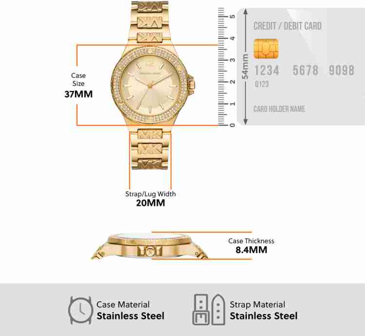 Michael Kors Lennox Three-Hand Gold Dial Gold Steel Strap Watch For Women - MK7339 Buy Now By Michael Kors