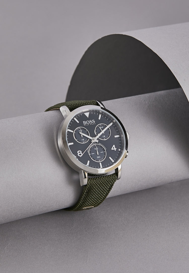 Hugo Boss Vesada Grey Dial Green Nylon Strap Watch for Men - 1513692 Buy Now By Hugo Boss