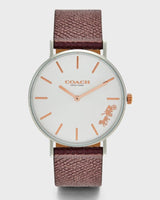 Coach Perry White Dial Brown Leather Strap Watch for Women - 14503154 Buy Now By Coach