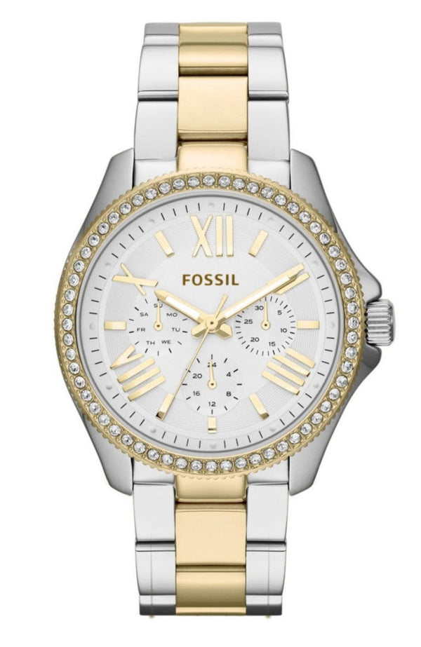 Fossil Cecile White Dial Two Tone Steel Strap Watch for Women - AM4543 Buy Now By Fossil