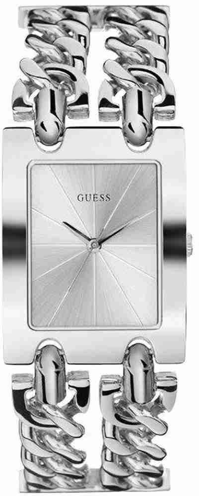 Guess Mod Heavy Metal Silver Dial Silver Steel Strap Watch For Women - W1117L1 Buy Now By Guess