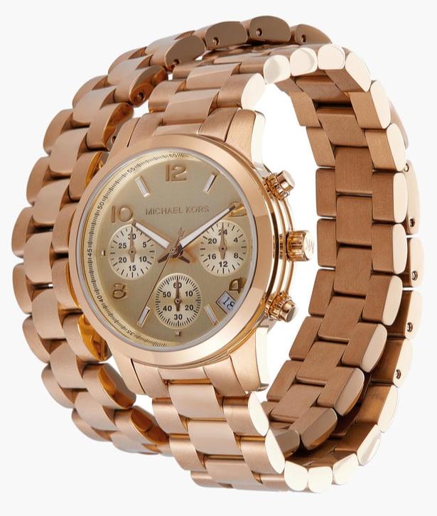 Michael Kors Runway Chronograph Analog Rose Gold Dial Rose Gold Steel Strap Watch for Women - MK7453 Buy Now By Michael Kors
