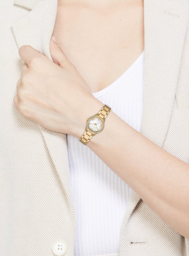 Michael Kors Sage Analog White Dial Gold Steel Strap Watch for Women - MK4822 Buy Now By Michael Kors