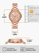 Michael Kors Maren Chronograph Rose Gold Dial Rose Gold Steel Strap Watch for Women - MK7494 Buy Now By Michael Kors