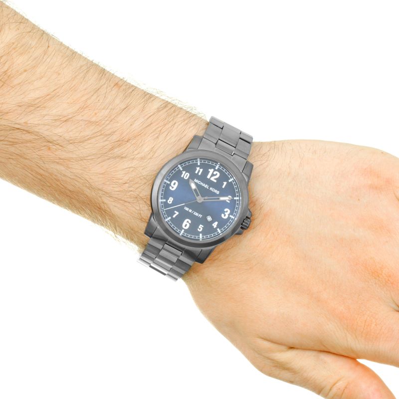 Michael Kors Paxton Analog Blue Dial Grey Steel Strap Watch For Men - MK8499 Buy Now By Michael Kors