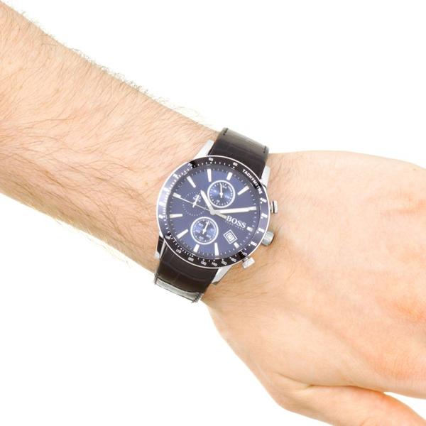 Hugo Boss Rafale Chronograph Quartz Blue Dial Black Leather Strap Watch For Men - HB1513391 Buy Now By Hugo Boss
