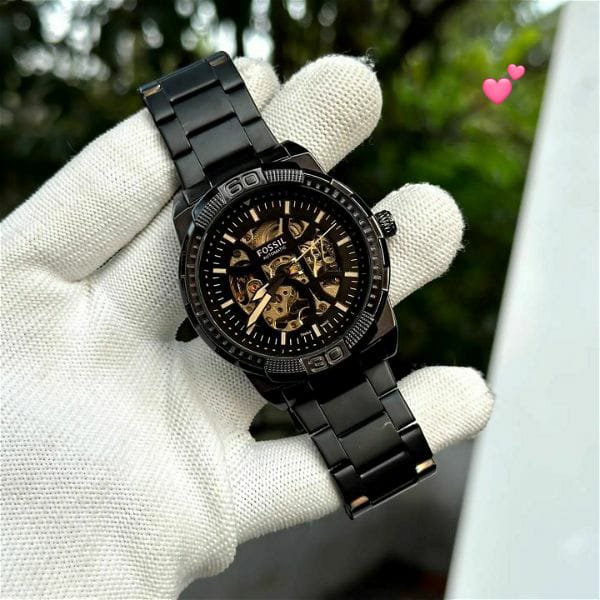 Fossil Bronson Automatic Skeleton Black Dial Black Steel Strap Watch for Men - ME3217 Buy Now By Fossil