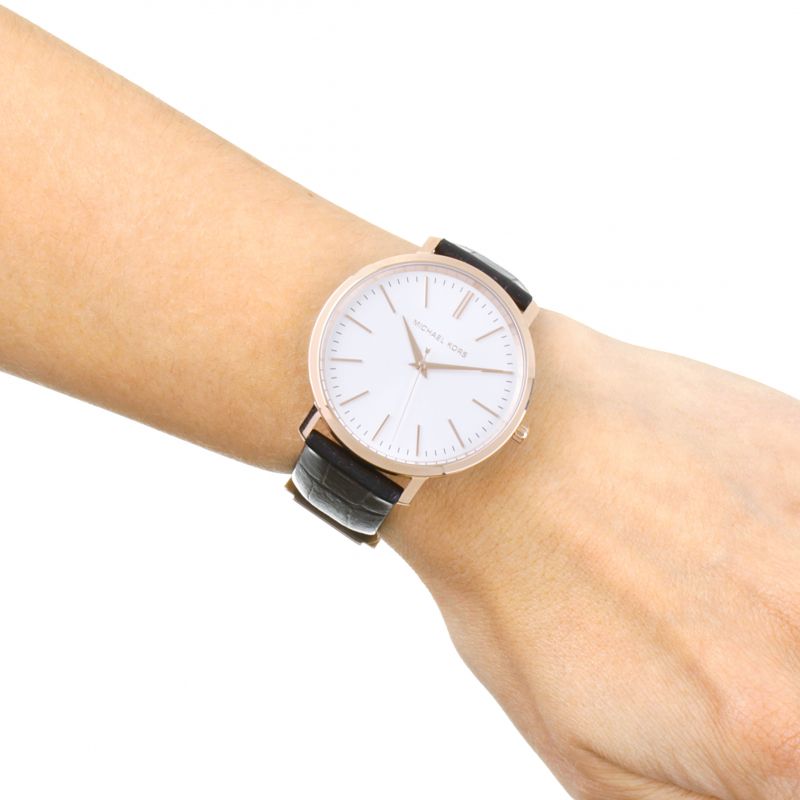 Michael Kors Jaryn Quartz White Dial Black Leather Strap Watch For Women - MK2472 Buy Now By Michael Kors