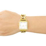 Shop Guess Vanity Diamonds Silver Dial Gold Steel Strap Watch for Women - W1030L2 in USA