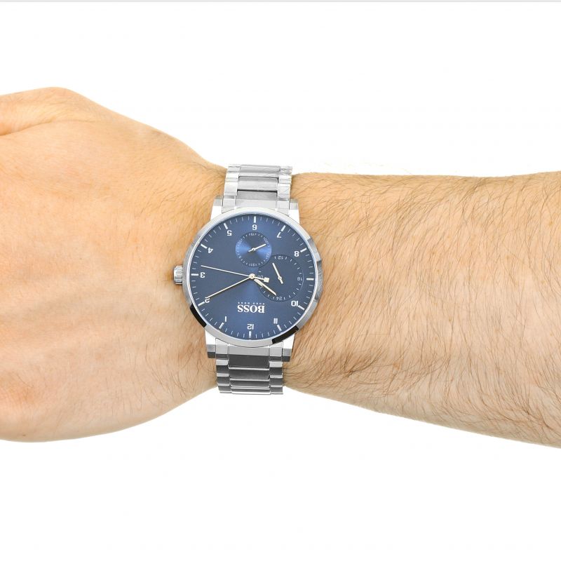 Hugo Boss Oxygen Chronograph Blue Dial Silver Steel Strap Watch for Men - 1513597 Buy Now By Hugo Boss
